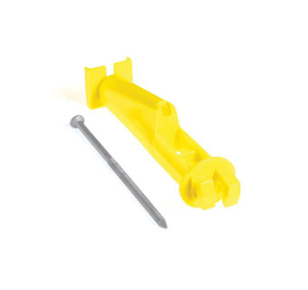PATRIOT™ SLANT NAIL-ON INSULATOR FOR WOOD POST 5 IN YELLOW 25/PKG