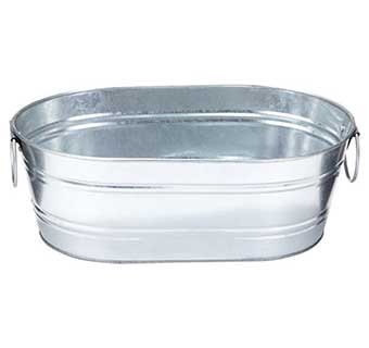 GALVANIZED OVAL TUB - 2 GALLON - EACH