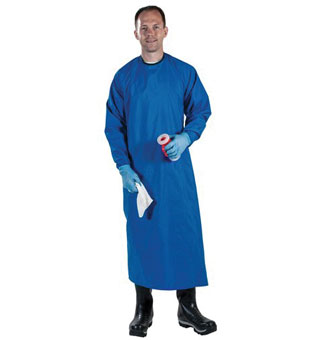 BSA WATERPROOF SLEEVED APRON WITH THUMB BLUE MED
