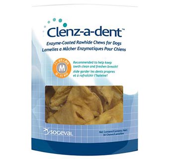 CLENZ-A-DENT™ RAWHIDE CHEWS MEDIUM 30 CT