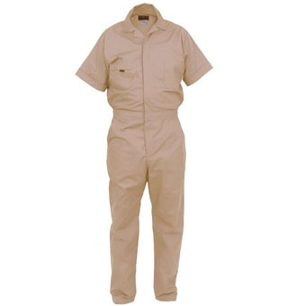 FIVE ROCK® T70090 LIGHTWEIGHT POPLIN COVERALL SHORT SLEEVE RELAXED FIT TAN 2XL