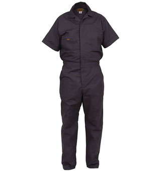 FIVE ROCK® T70090 POPLIN COVERALL SHORT SLEEVE RELAXED FIT CHARCOAL 2XL