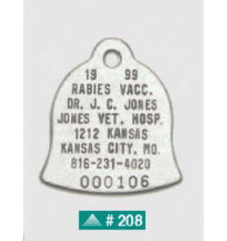 RABIES TAG STAINLESS STEEL BELL 100/BX