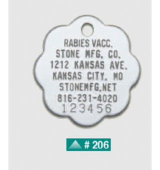 RABIES TAG STAINLESS STEEL ROSSETTE 100/BX