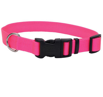 06601 ADJ TUFF DOG COLLAR NYLON 14 - 20 IN X 3/4 IN NEON PINK