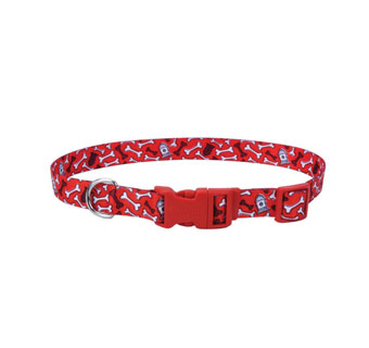 STYLES 06421 ADJ DOG COLLAR NYLON 10 - 14 IN X 5/8 IN RED BONES
