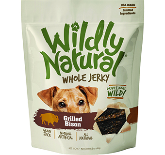 WILDLY NATURAL® WHOLE JERKY STRIPS FOR DOGS GRILLED BISON FLAVOR 5 OZ 1/PKG