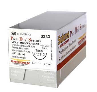 POLY-DOX POLYDIOXANONE SYNTHETIC SUTURE 4/0 PFS-2 30 INCH 12 COUNT