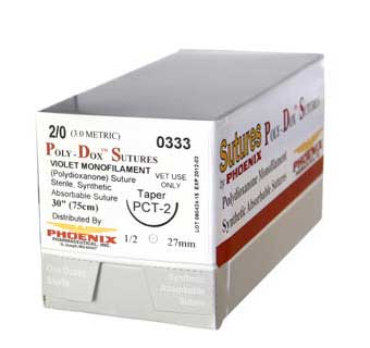 POLY-DOX POLYDIOXANONE SYNTHETIC SUTURE 3/0 PFS-2 30 INCH 12 COUNT