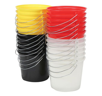 PAIL 5 QT POLY ASSORTED COLOR 24/PKG
