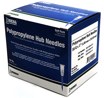 IDEAL® POLYPROPYLENE HUB NEEDLE SOFT PACKED 20 G X 1.5 IN 100/PKG