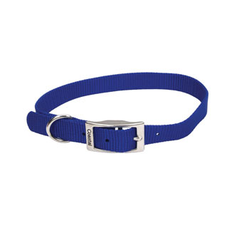 00601 SINGLE-PLY DOG COLLAR NYLON 18 IN X 3/4 IN BLUE