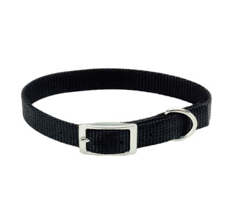 00301 SINGLE-PLY DOG COLLAR NYLON 10 IN X 3/8 IN BLACK