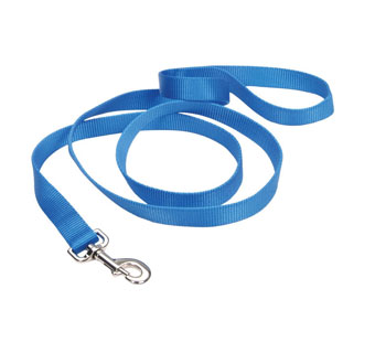 00404 SINGLE-PLY DOG LEASH NYLON 5/8 IN X 4 FT BLUE LAGOON