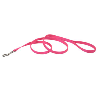 00404 SINGLE-PLY DOG LEASH NYLON 5/8 IN X 4 FT NEON PINK
