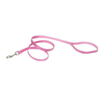 00404 SINGLE-PLY DOG LEASH NYLON 5/8 IN X 4 FT BRIGHT PINK
