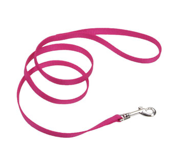 00404 SINGLE-PLY DOG LEASH NYLON 5/8 IN X 4 FT PINK FLAMINGO
