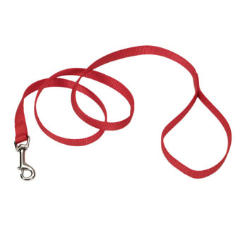 00404 SINGLE-PLY DOG LEASH NYLON 5/8 IN X 4 FT RED