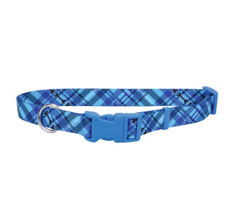 STYLES 06321 ADJ DOG COLLAR NYLON 8 - 12 IN X 3/8 IN PLAID BONES