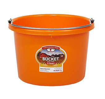 PLASTIC BUCKET - 8 QUART - ORANGE - EACH