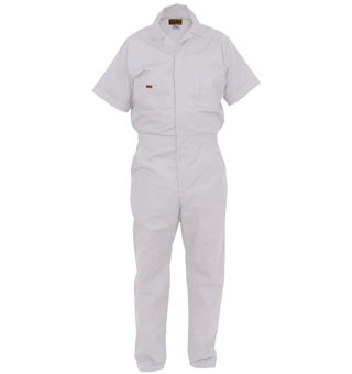 FIVE ROCK® 70090 LIGHTWEIGHT POPLIN COVERALL SHORT SLEEVE WHITE REGULAR MED