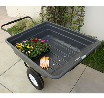 EASY DUMP MUCK CART 11 CU-FT FOR FLAT FREE TIRES GRAY