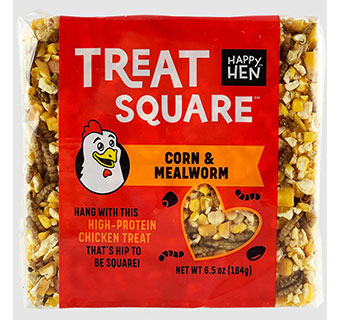 HAPPY HEN™ TREAT SQUARE CORN & MEALWORM 6.5 OZ 1/PKG