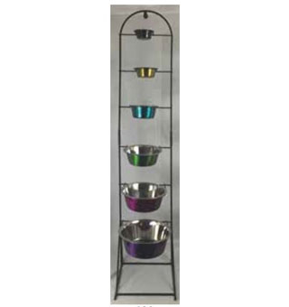 COLOR DISPLAY SINGLE RACK STANDARD SS 36-PIECE BOWL SET