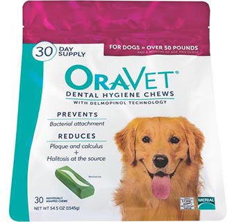 ORAVET® DENTAL HYGIENE CHEWS FOR DOGS OVER 50 LB 30/PKG 6/CASE