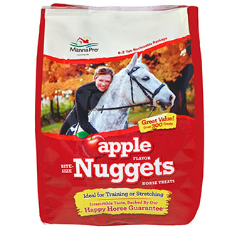 MANNA PRO APPLE FLAVORED BITE-SIZED NUGGETS HORSE TREATS 4 LB