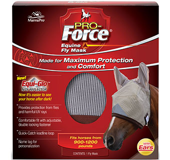 MANNA PRO PRO-FORCE® EQUINE FLY MASK: HORSE WITH EARS 1/PKG