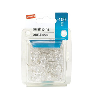 PUSH PIN CLEAR 100/PKG