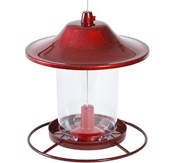 PERKY-PET RED SPARKLE PANORAMA BIRD FEEDER 2 LB CAPACITY