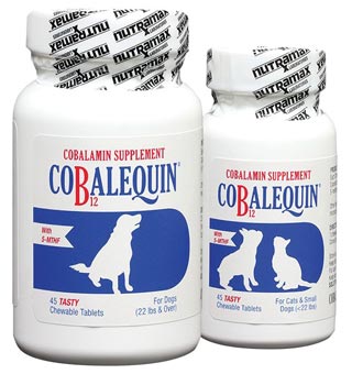 COBALEQUIN® B12 COBALAMIN CHEWABLE TABLETS FOR CATS/S DOGS 45/BT