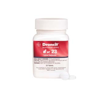 DRONCIT® FELINE PRAZIQUANTEL TABLETS 23 MG (RX) 50/BT