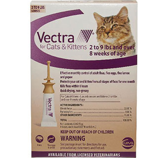 VECTRA® FOR CATS AND KITTENS UNDER 9 LB 6 DOSES 12/PKG