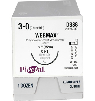 PIVETAL® WEBMAX™ SUTURES D338 30 IN (CT-1) 12/BOX