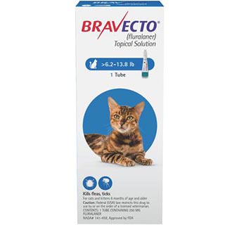 BRAVECTO™ TOPICAL SOLUTION FOR CATS 6.2-13.8 LB CAT BLUE 10 DOSES (RX)