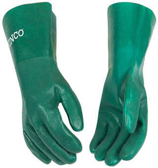 7184G PVC COATING SANDY FINISH GRIPPING GLOVES GREEN 14 IN L SZ L