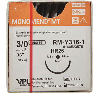 MONOMEND® MT SUTURES 3/0 RM-Y316 36 IN (HR26) 12/PKG