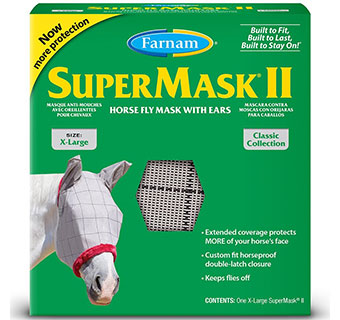 SUPERMASK® II CLASSIC HORSE FLY MASK WITH EARS XL