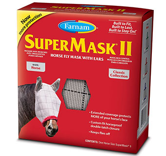 SUPERMASK® II CLASSIC HORSE FLY MASK WITH EARS HORSE SIZE