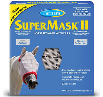 SUPERMASK® II CLASSIC SM HORSE/ARAB FLY MASK WITH EARS