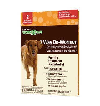 SENTRY® WORMX® PLUS 7-WAY DE-WORMER TABLETS L DOG 2/BLISTER PACK