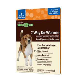 SENTRY® WORMX® PLUS 7-WAY DE-WORMER TABLETS S DOG 2/BLISTER PACK