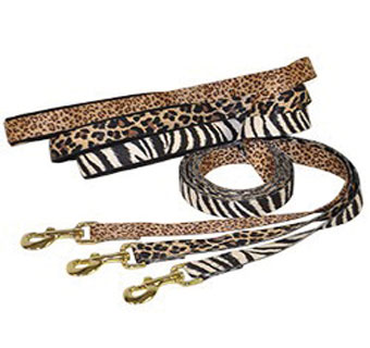 553 SINGLE LAYER WILD DOG LEASH 1 IN X 6 FT CHEETAH