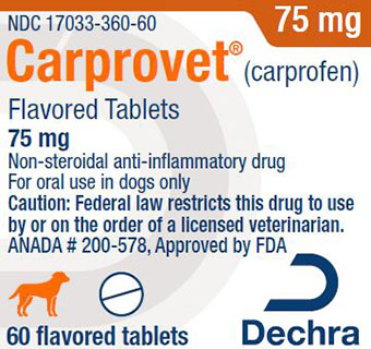 CARPROVET® (CARPROFEN)  FLAVORED TABLETS  (RX) - 75MG - 60/BOTTLE