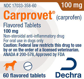 CARPROVET® (CARPROFEN)  FLAVORED TABLETS  (RX) - 100MG - 60/BOTTLE