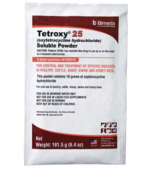 TETROXY® 25 (OXYTETRACYCLINE HYDROCHLORIDE) SOLUBLE POWDER 181.5 G 1/PKG (RX)