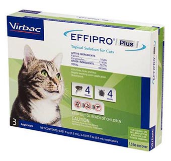 EFFIPRO® PLUS TOPICAL SOLUTION FOR CATS 1.5 LB AND OVER 10 X 3 DOSES